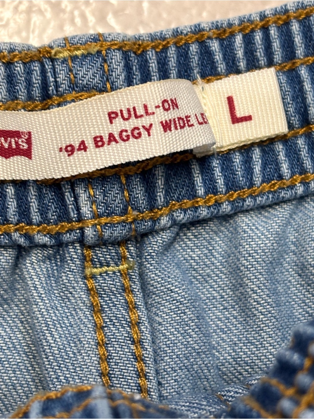 Levi’s High Rise Baggy Pull On Wide Leg Big Girls Large ( 12-14) EUC - Picture 11 of 13